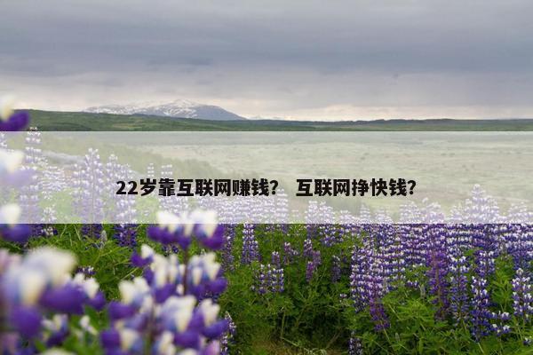 22岁靠互联网赚钱？ 互联网挣快钱？