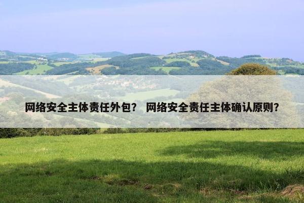 网络安全主体责任外包？ 网络安全责任主体确认原则？