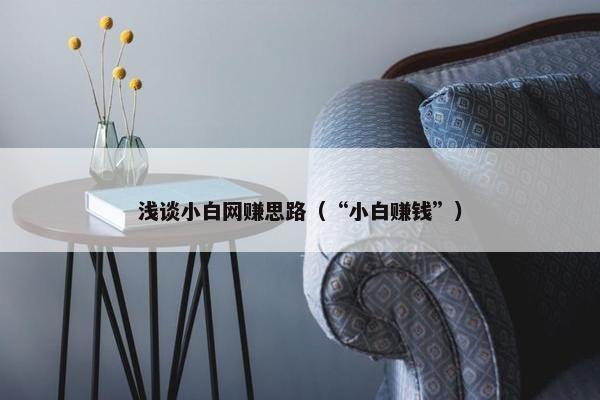 浅谈小白网赚思路（“小白赚钱”）