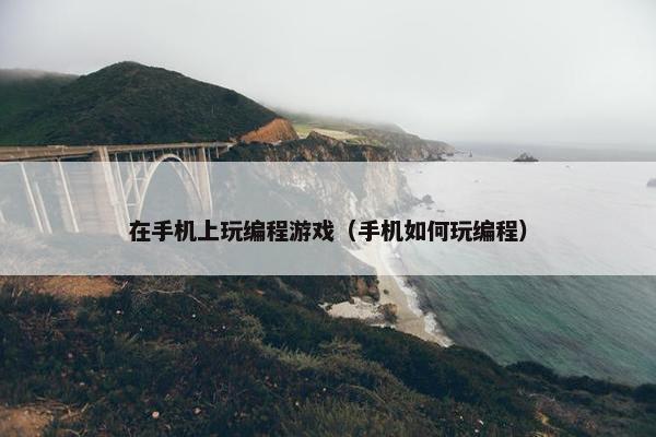 在手机上玩编程游戏（手机如何玩编程）