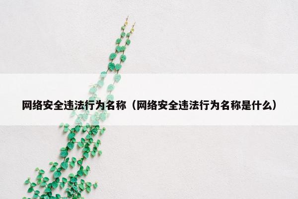 网络安全违法行为名称（网络安全违法行为名称是什么）