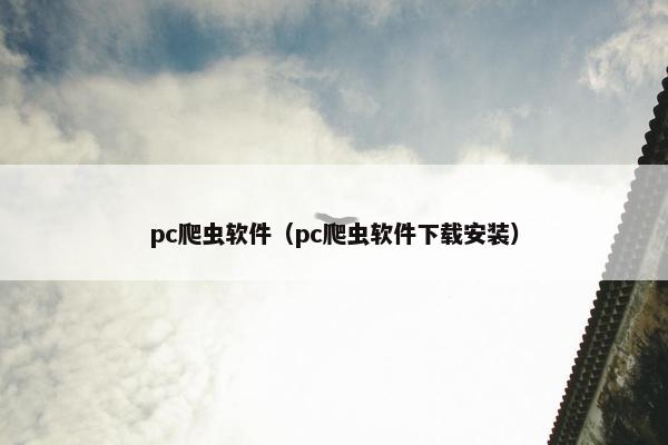 pc爬虫软件（pc爬虫软件下载安装）