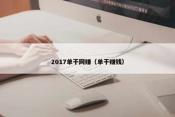 2017单干网赚（单干赚钱）