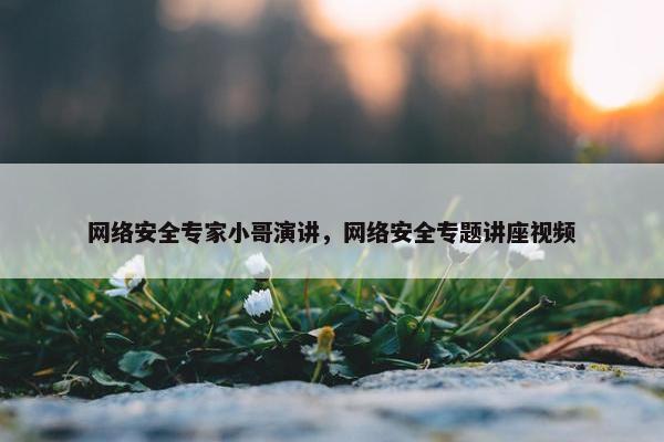 网络安全专家小哥演讲，网络安全专题讲座视频