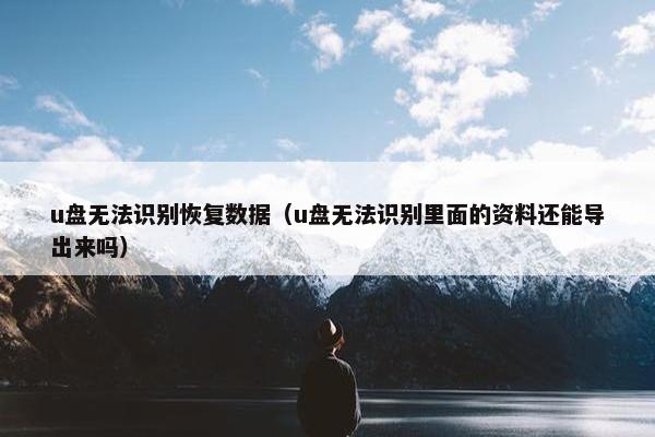 u盘无法识别恢复数据（u盘无法识别里面的资料还能导出来吗）
