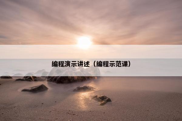 编程演示讲述（编程示范课）