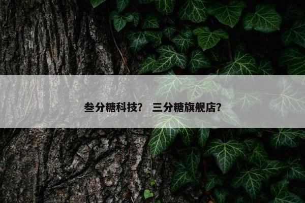 叁分糖科技？ 三分糖旗舰店？