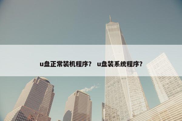 u盘正常装机程序？ u盘装系统程序？