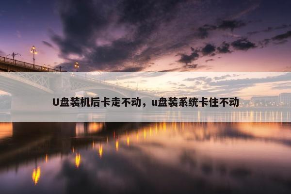 U盘装机后卡走不动，u盘装系统卡住不动