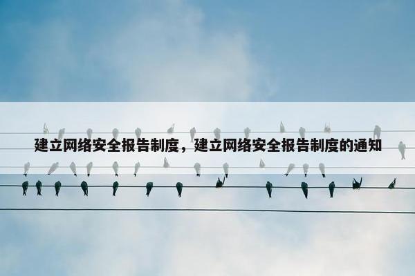 建立网络安全报告制度，建立网络安全报告制度的通知