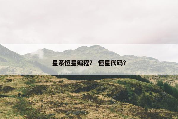 星系恒星编程？ 恒星代码？