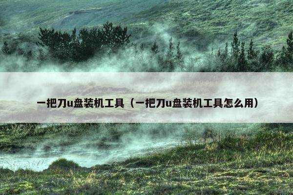 一把刀u盘装机工具（一把刀u盘装机工具怎么用）