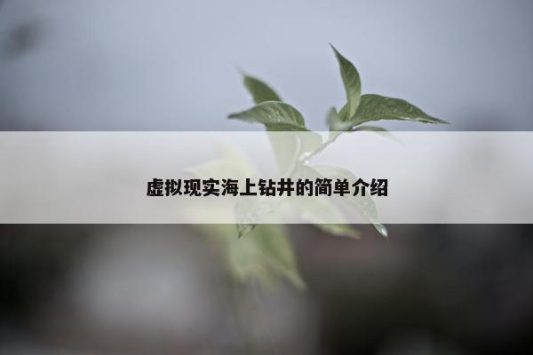 虚拟现实海上钻井的简单介绍