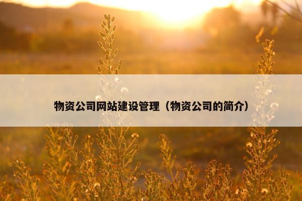 物资公司网站建设管理(物资公司的简介) 物资公司网站建设管理(物资公司的简介)