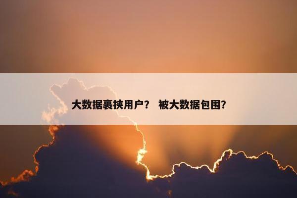 大数据裹挟用户？ 被大数据包围？