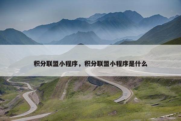 积分联盟小程序，积分联盟小程序是什么