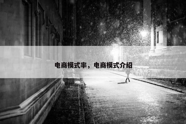 电商模式率，电商模式介绍