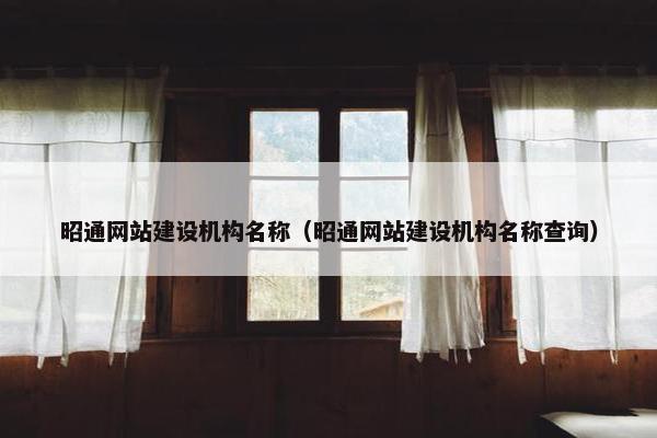 昭通网站建设机构名称（昭通网站建设机构名称查询）