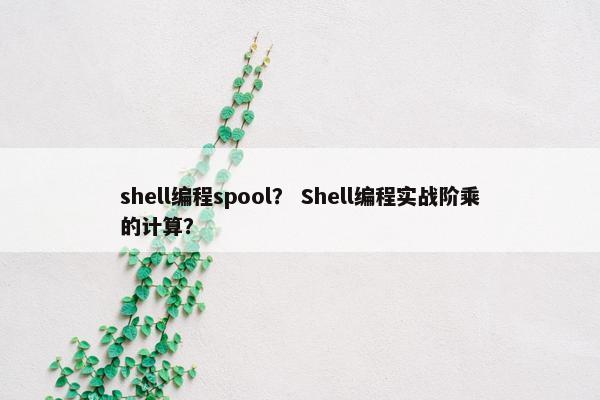 shell编程spool？ Shell编程实战阶乘的计算？