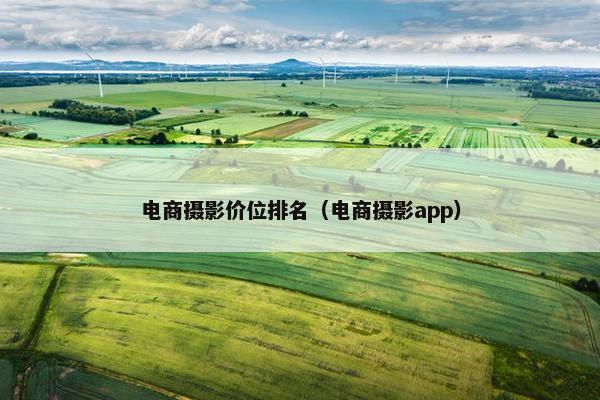 电商摄影价位排名（电商摄影app）