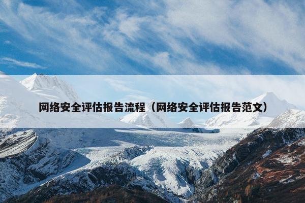 网络安全评估报告流程（网络安全评估报告范文）