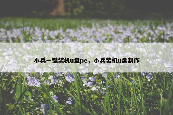 小兵一键装机u盘pe，小兵装机u盘制作