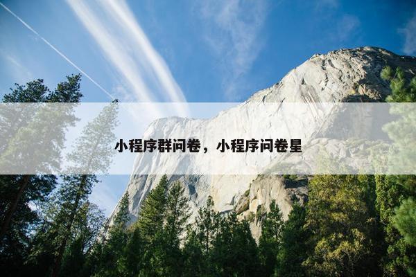小程序群问卷，小程序问卷星