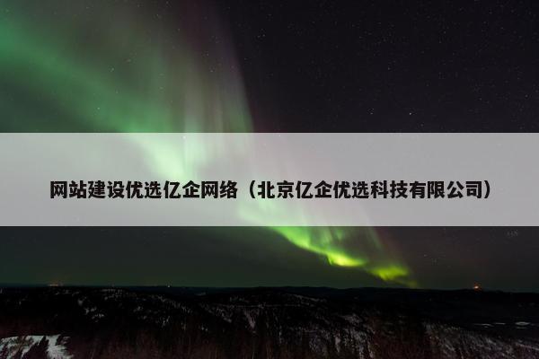 网站建设优选亿企网络（北京亿企优选科技有限公司）