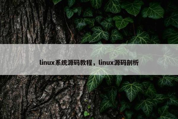 linux系统源码教程，linux源码剖析