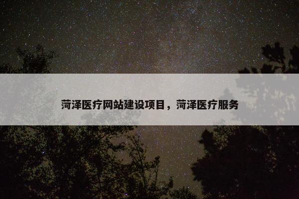 菏泽医疗网站建设项目，菏泽医疗服务