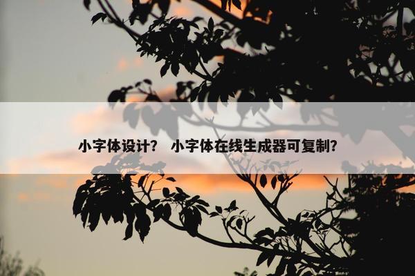 小字体设计？ 小字体在线生成器可复制？