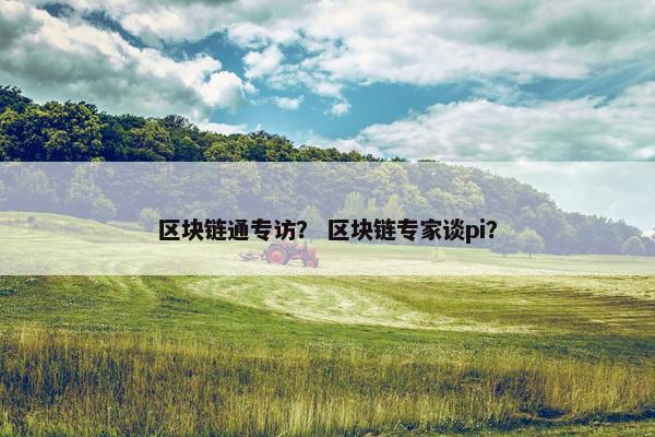 区块链通专访？ 区块链专家谈pi？