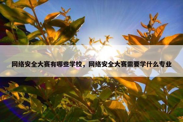 网络安全大赛有哪些学校,网络安全大赛需要学什么专业 网络安全大赛有哪些学校,网络安全大赛需要学什么专业