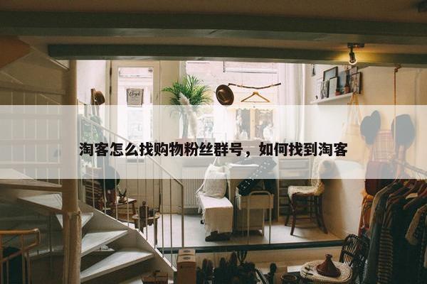 淘客怎么找购物粉丝群号，如何找到淘客