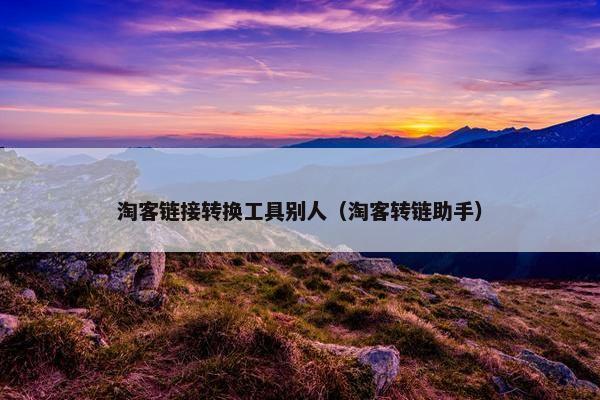 淘客链接转换工具别人（淘客转链助手）