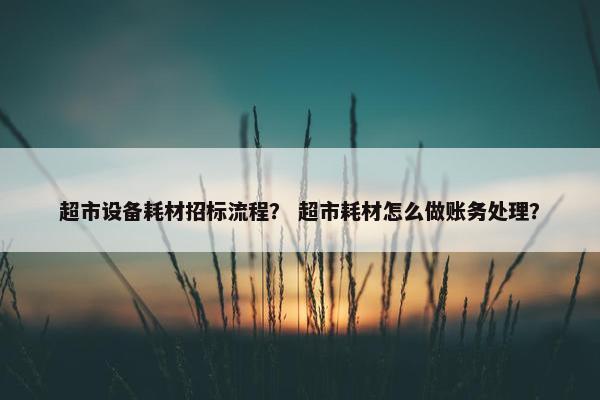 超市设备耗材招标流程？ 超市耗材怎么做账务处理？