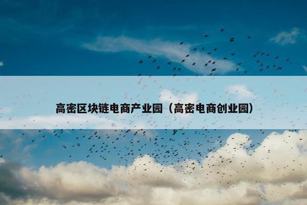 高密区块链电商产业园（高密电商创业园）