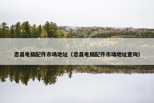 忠昌电脑配件市场地址（忠昌电脑配件市场地址查询）