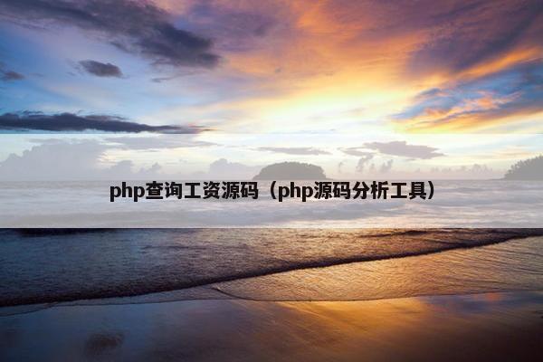 php查询工资源码（php源码分析工具）