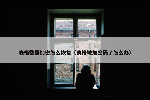 表格数据加密怎么恢复(表格被加密码了怎么办) 表格数据加密怎么恢复(表格被加密码了怎么办)