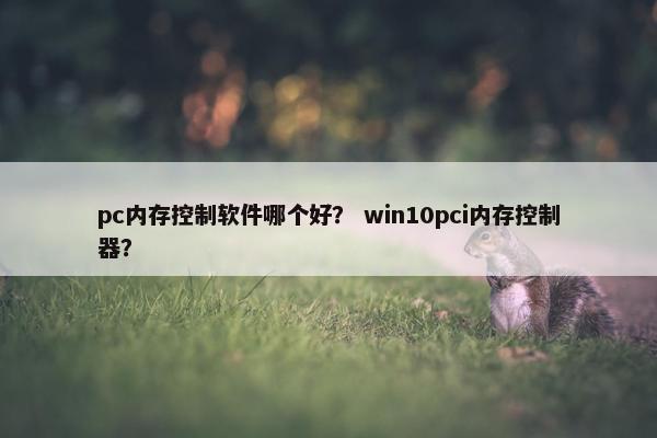 pc内存控制软件哪个好？ win10pci内存控制器？
