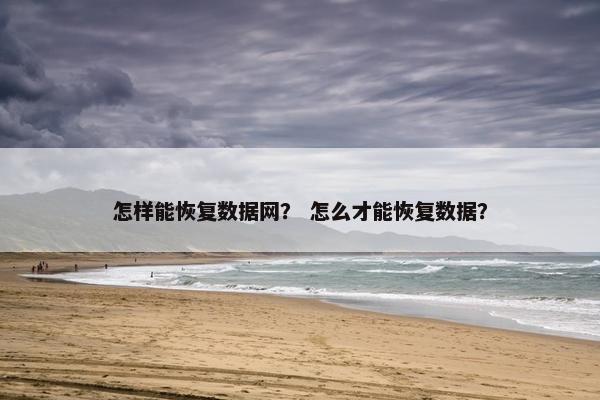 怎样能恢复数据网？ 怎么才能恢复数据？