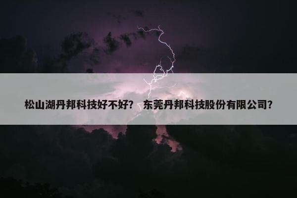 松山湖丹邦科技好不好? 东莞丹邦科技股份有限公司? 松山湖丹邦科技好不好? 东莞丹邦科技股份有限公司?