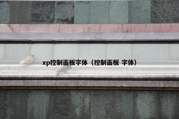 xp控制面板字体（控制面板 字体）