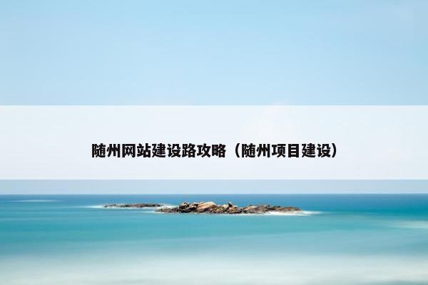 随州网站建设路攻略（随州项目建设）