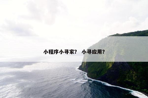小程序小寻家? 小寻应用? 小程序小寻家? 小寻应用?