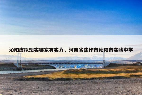 沁阳虚拟现实哪家有实力，河南省焦作市沁阳市实验中学