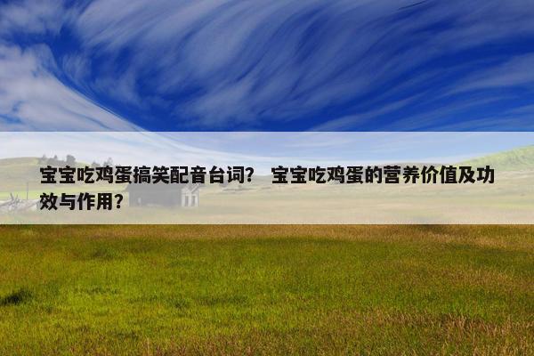 宝宝吃鸡蛋搞笑配音台词？ 宝宝吃鸡蛋的营养价值及功效与作用？