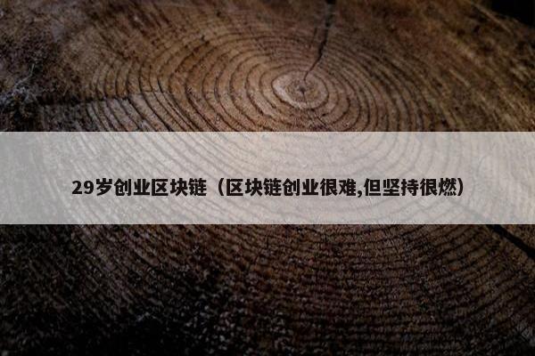 29岁创业区块链(区块链创业很难,但坚持很燃) 29岁创业区块链(区块链创业很难,但坚持很燃)