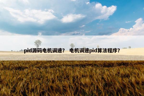 pid源码电机调速？ 电机调速pid算法程序？